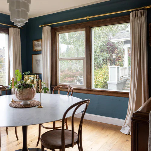 dining room drapes ideas showcasing elegant beige floor-length curtains