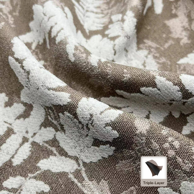 Blair | Botanical Weave Drapery fabric and drape detail