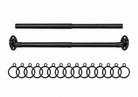 Ravon black French return curtain rod with Eden curtain rings