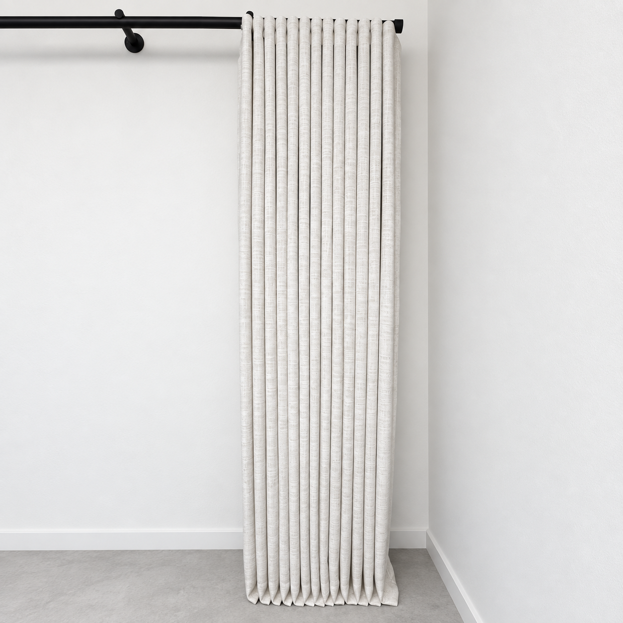 Ripple Fold curtain full-length view with uniform folds