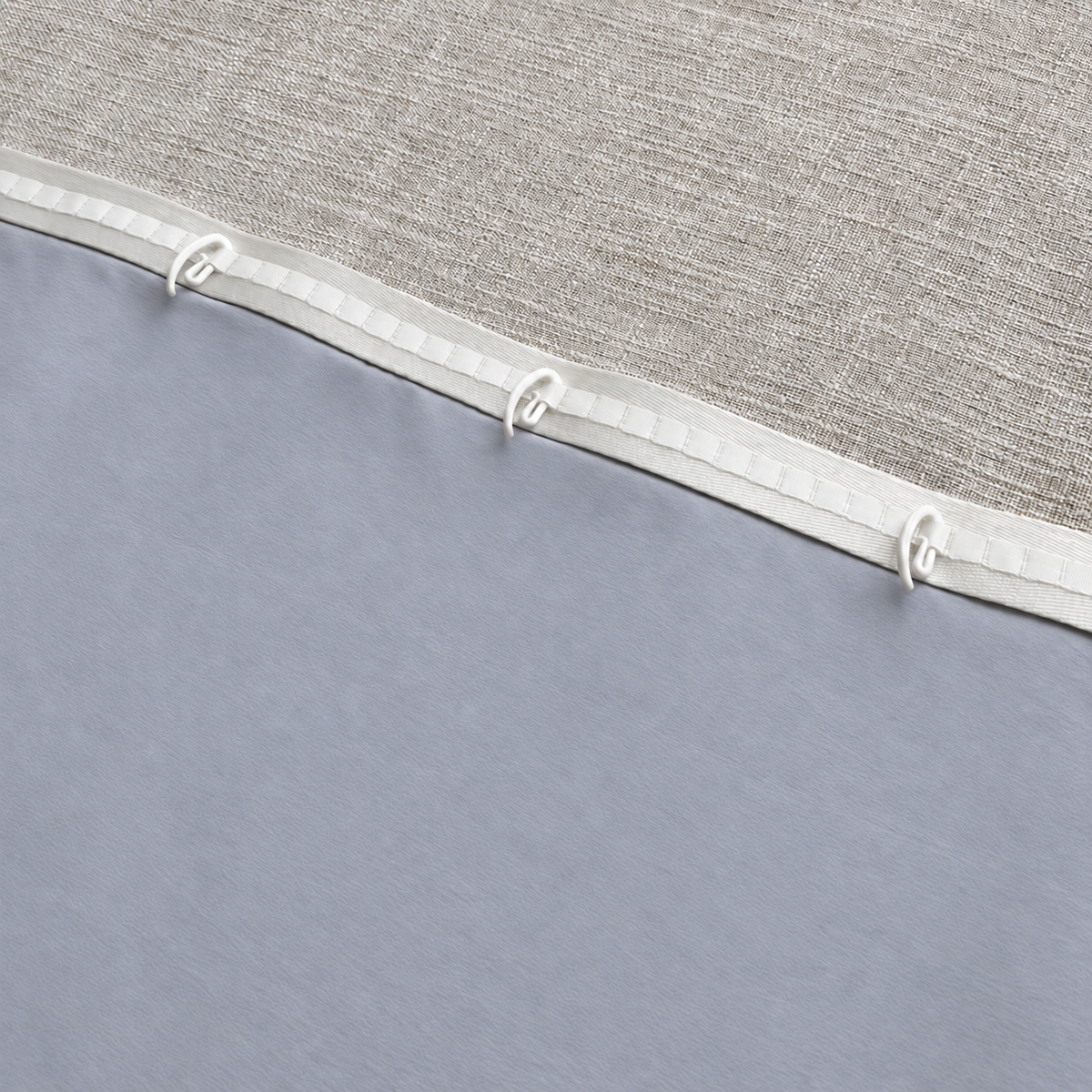 Ripple Fold curtain Ripple Buckle tape and lining detail