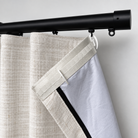 Ripple Fold curtain track connection and lining detail