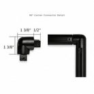 Ronan 90° corner connector detail and dimensions