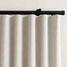Rylan black motorized curtain rod with ivory ripple fold curtains